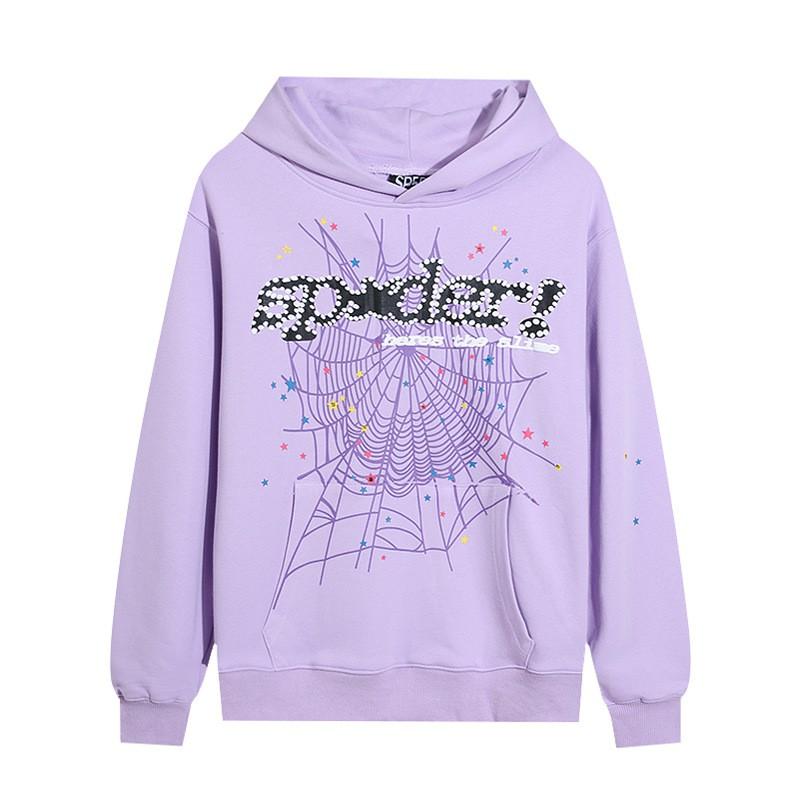 Sp5der Streetwear Hoodie With 3D Puff Print 555555 Design Unisex Oversized Cotton Pullover Youth Casual Wear
