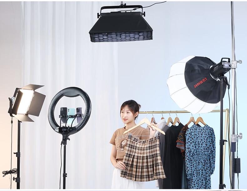 JINBEI Quick-Release Grid Softbox for P80RGB/BI: Ideal for Video Photography and Soft Lighting.
