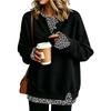 Damen Lässiger Zweiteiler mit Print Langarm Lockerer Schnitt Sweatshirt