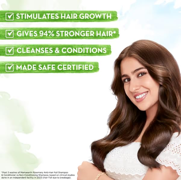 Mamaearth Kit Anti-Chute aux Extraits de Romarin pour des Cheveux Plus Forts – 94% Moins de Chute de Cheveux – Certifié Made Safe – 650ml