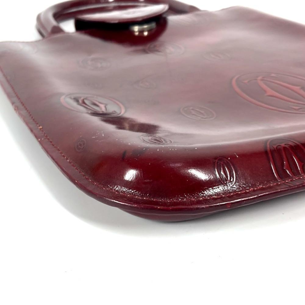 CARTIER Happy birthday logo Bag Tote Bag Hand Bag Leather Red