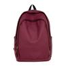 Soft Leather Schoolbag Solid Color Student Backpack Women's Large Capacity Backpack Men Computer Travel Backpack