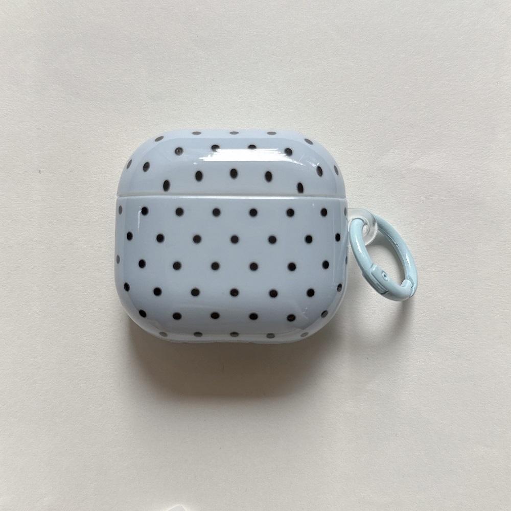 Étui simple à pois pour écouteurs Airpods 1/2 3 4 Pro Pro2 Pro3 - Boîte de protection sans fil Bluetooth anti-rayures pour écouteurs For Airpods Pro 2 bleu
