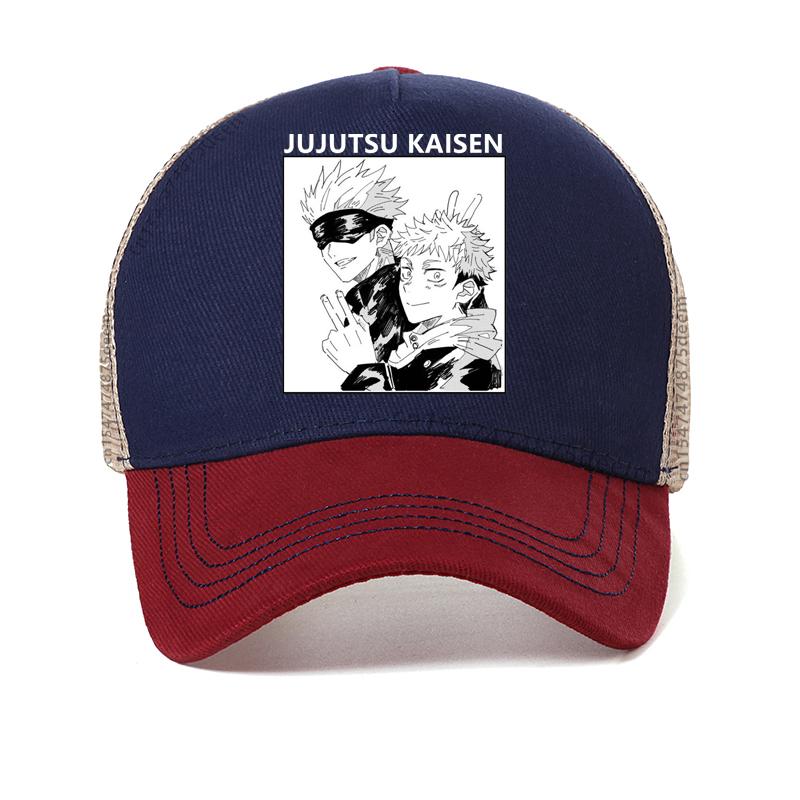 Harajuku Men's Dad Hat Jujutsu Kaisen Printed Women Baseball Cap Unisex Cool Cartoon Anime Casual Mesh Breathable Snapback Hats