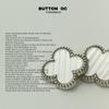 10pcs Xiaoxiang Cold Wind Imitation Shellfish Four-Leaf Clover Metal Button Sweater Jacket Double-Sided Wool Tweed Women'S Decorative Buttons