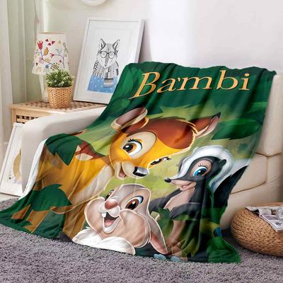 Karton B-Bambi Print Jelonka Flanelowy Koc Królewski - Miękki Przytulny Koc na Kanapę, Sofę lub Łóżko, Biuro Podróże Kemping Prezenty Świąteczne