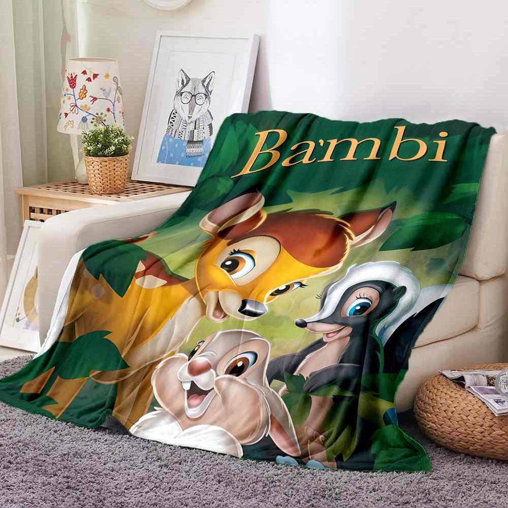 Coperta di Flanella Regina B-Bambi Stampa Cerbiatto - Coperta Morbida e Accogliente per Divano, Poltrona o Letto, Ufficio, Viaggio, Campeggio, Regali per le Feste