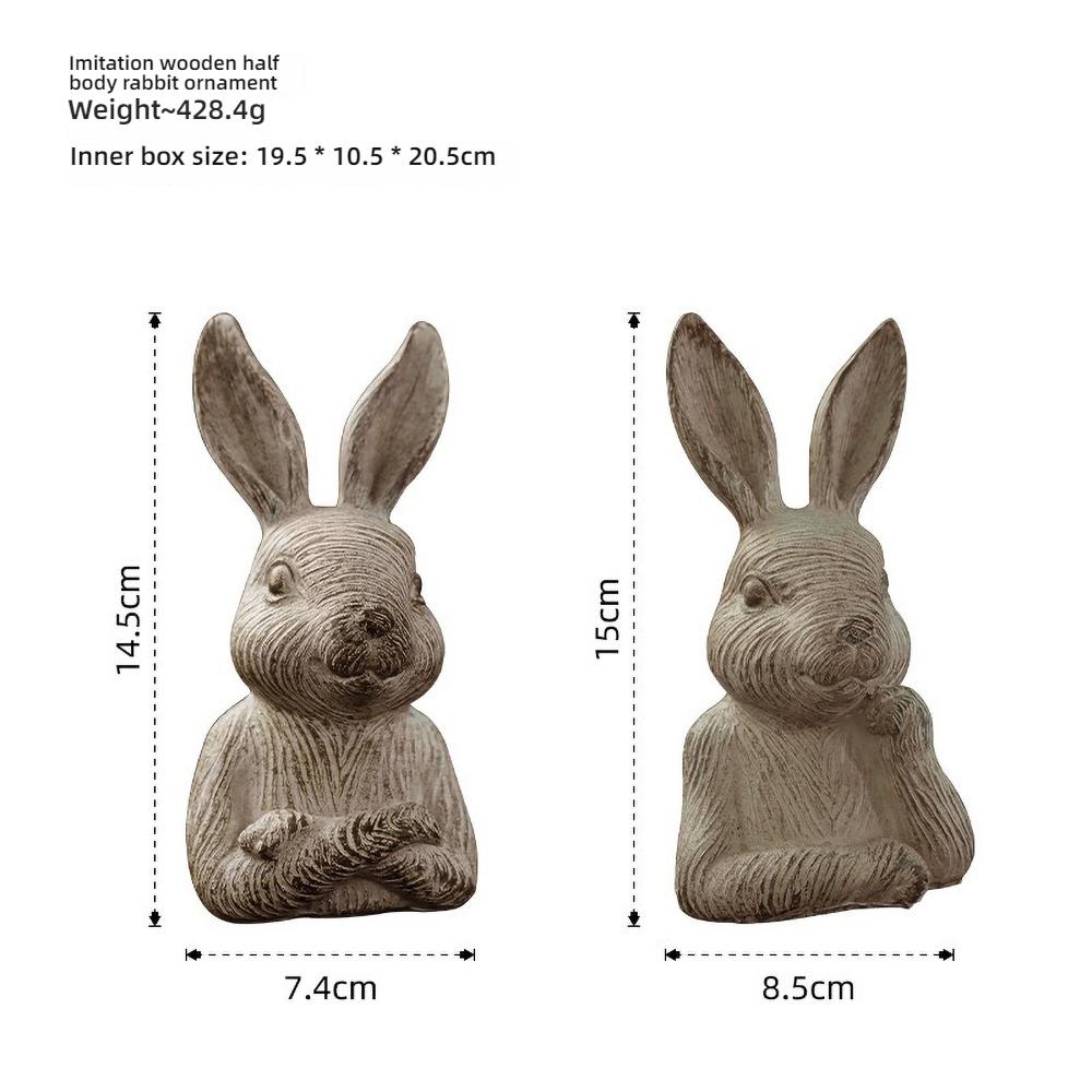 

Handmade Resin Long Eared Rabbit Figurine with Simulation Hair - Cute Home Decor, Photography Prop, Gift for Kids & Collectors