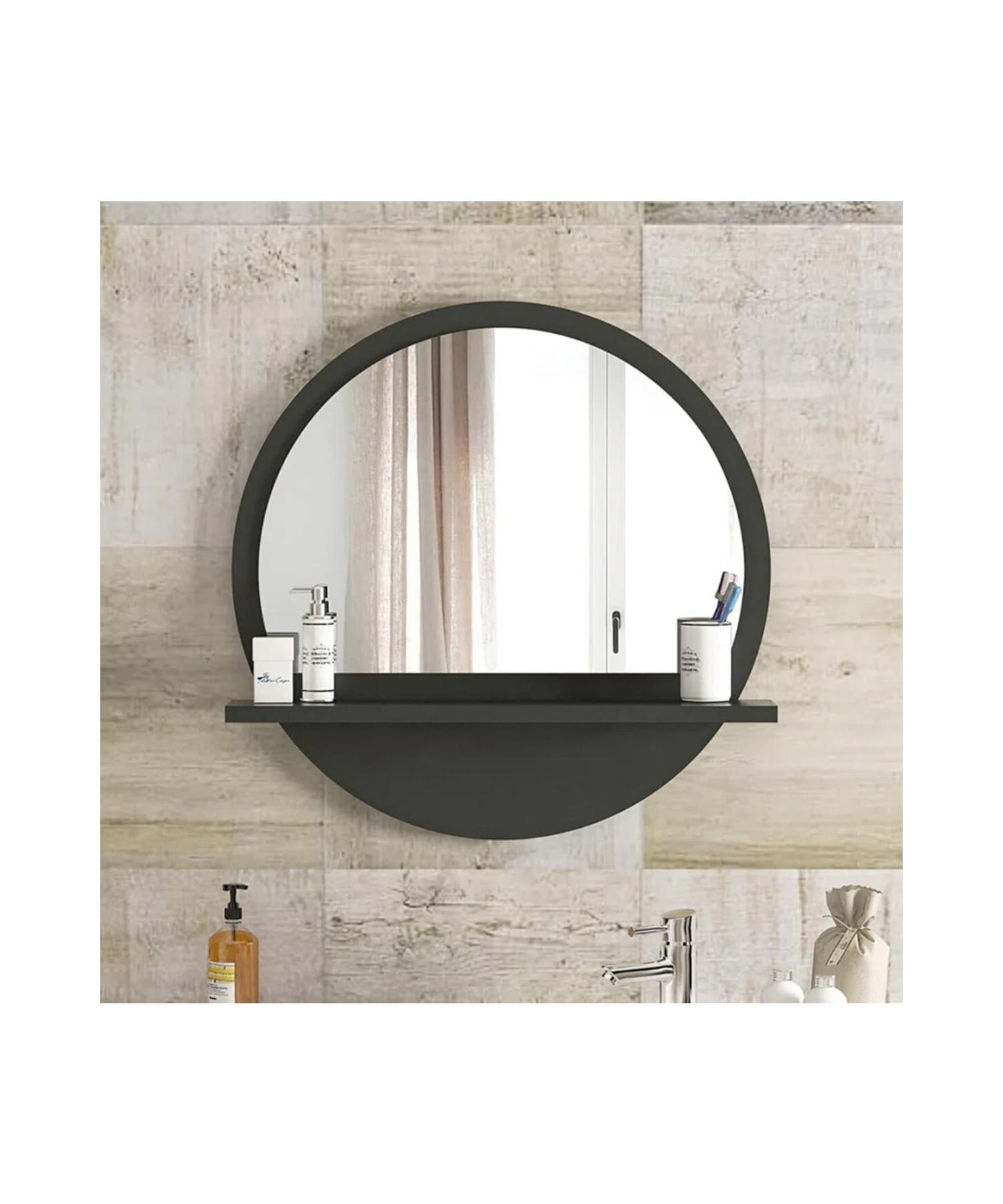 

Полка-зеркало для ванной Flora Efes 45*45 см (антрацит))