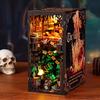DIY Book Nook Kit Magic House Wooden 3D Puzzle Bookshelf Insert Decor Dollhouse Model Bookend Building Home Decoration Gifts