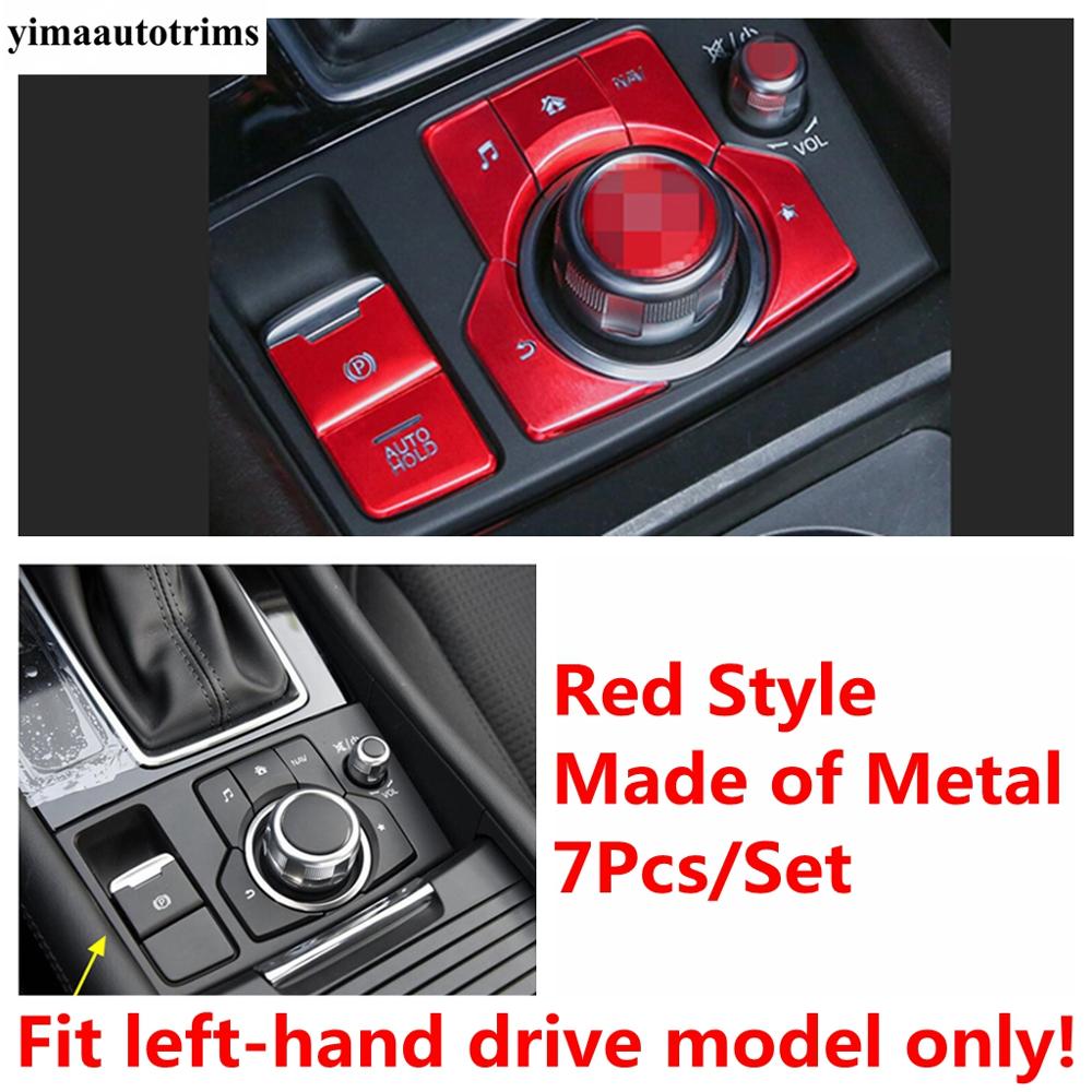 For Mazda CX-5 CX5 2017 -  Electrical Park Hand Brake Center Multimedia Knob Button Panel Cover Trim  Accessories Interior