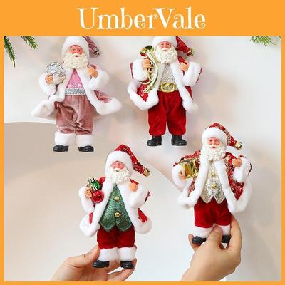 Cute Santa Claus Ornament With Musical Instruments Christmas Decoration Props For Holiday Decor And Window Display