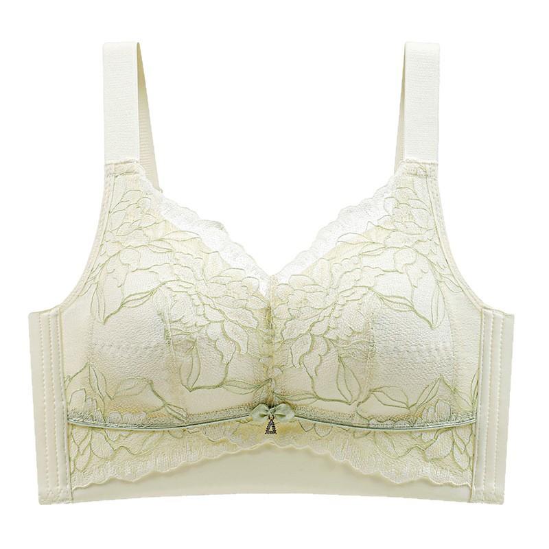 Large size thin function maintenance lace underwear women's big breasts are small and comfortable, no steel ring, sub-breasts, breathable cover bra
