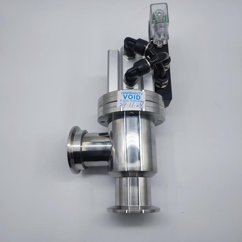 KF Vacuum Pneumatic Flapper Valve L Type GDQ High Vacuum Angle Valve KF16 KF25  220V and 24V