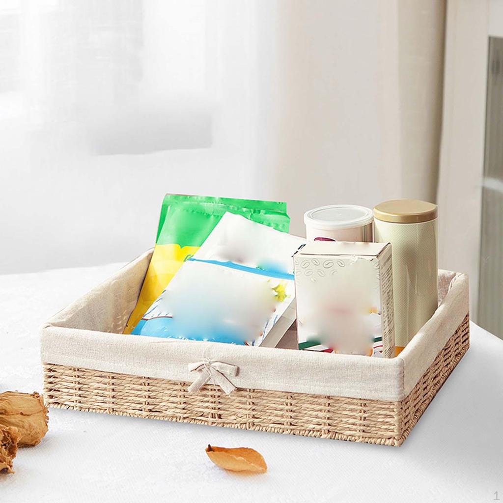 Baskets Made of Woven Material, Organizer for Food And Drinks, Rectangular Storage Basket
