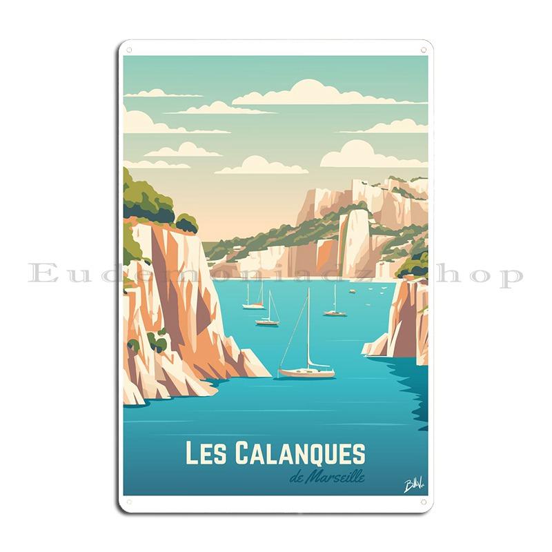 Les Calanques De Marseille Metal Signs Wall Mural Party Wall Pub Designer Wall Cave Tin Sign Poster