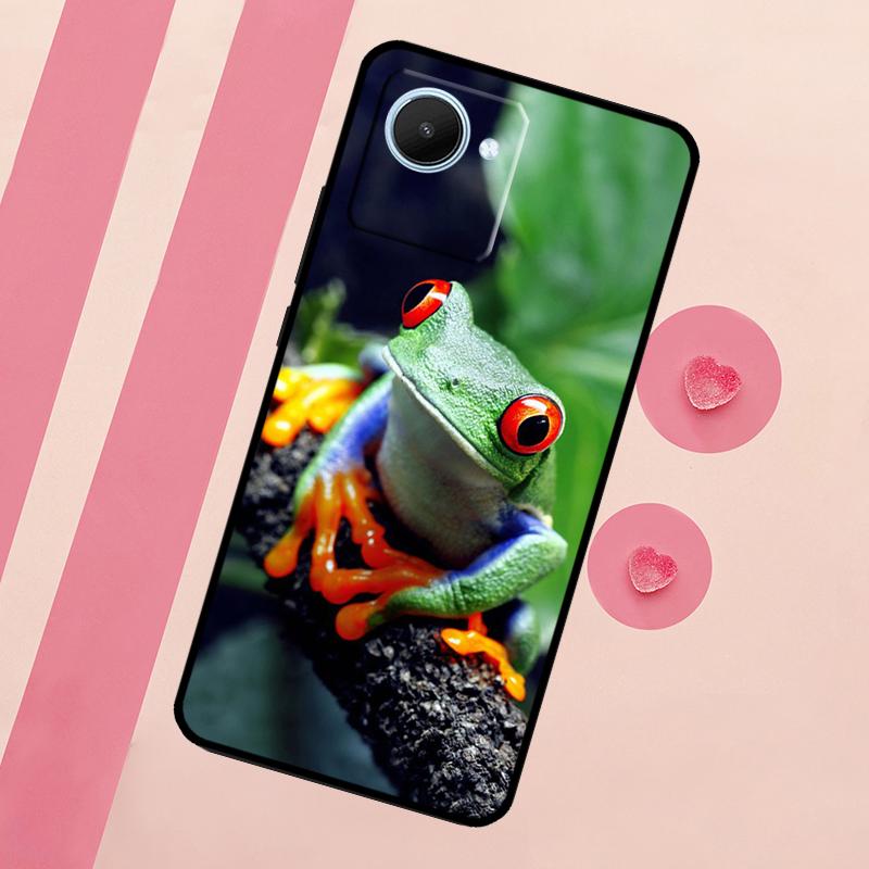 Green Frog Wildlife For Realme C67 C75 C63 C61 C71 C55 C51 C65 C53 10 11 12 13 14 15 Pro Plus GT6 GT7 Pro Case
