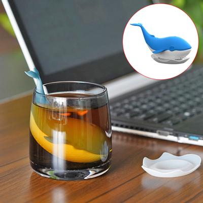 Coador de chá de silicone com design de baleia fofa