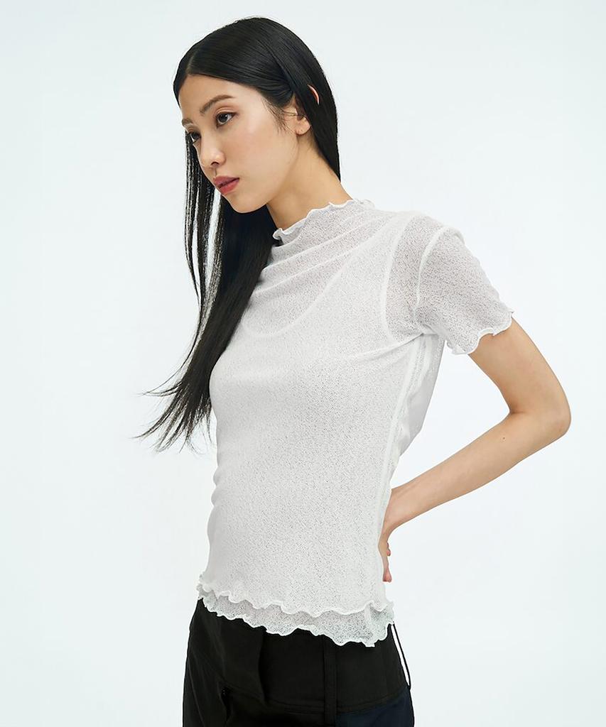 Anggae Two Layered Net T-Shirt White