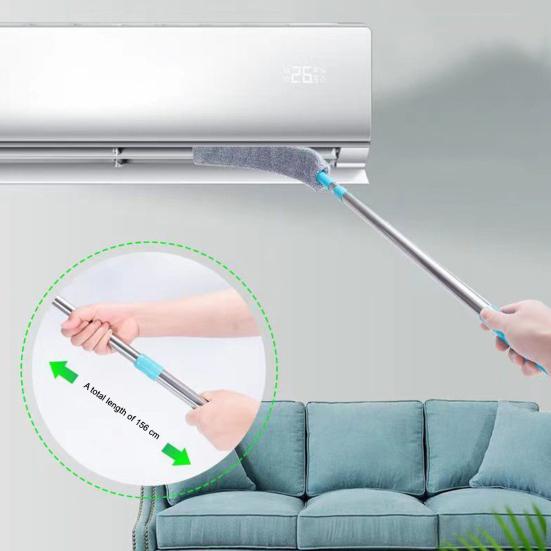 Retractable Gap Dust Cleaning Tool With 2 Microfiber Clothes Long Handle Flat
