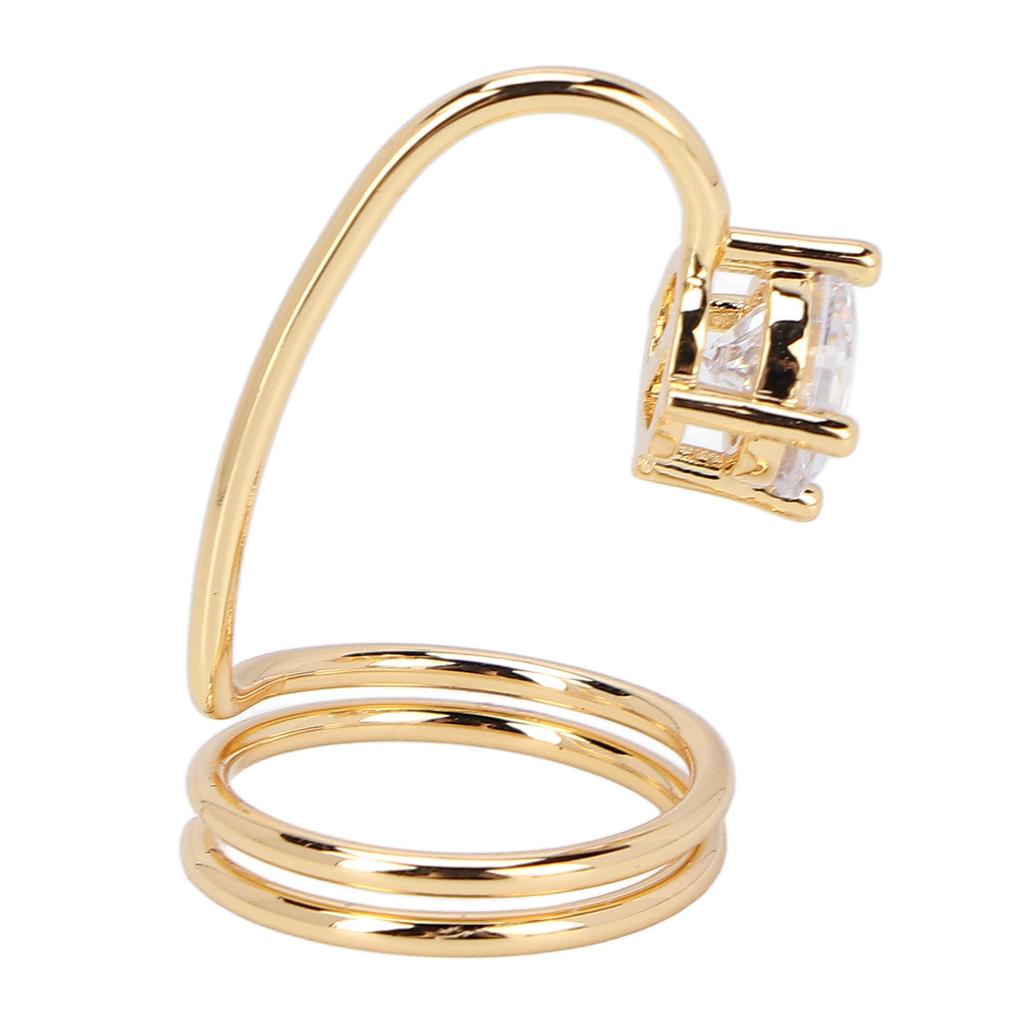 Women Finger Nail Ring Rhinestone Fingernail Ring Decoration for Women Lady Girls3059 Gold