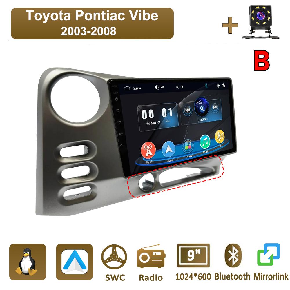 icreative Car Radio Multimedia MP5 Player Head Unit Stereo BT For Toyota Pontiac Vibe 2002-2007