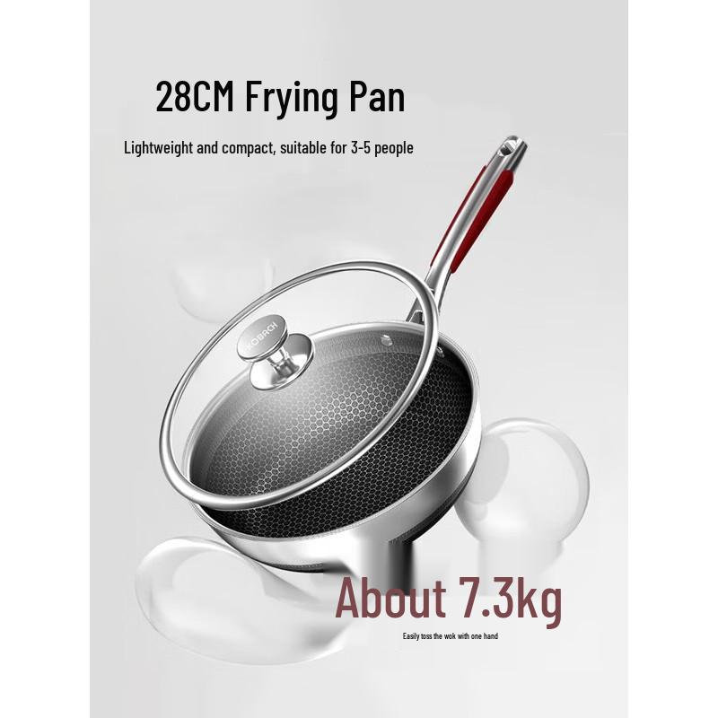 

KOBACH 316L Stainless Steel Honeycomb Frying & Stir-Frying Pan