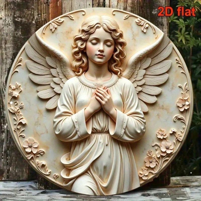 Vintage Angel Prayer Metal Poster Wall Art Religious Home Decor