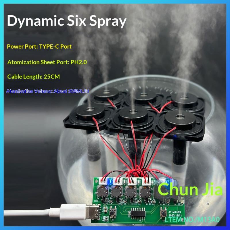 Six Spray Humidifier Usb Mini Humidifier Diy Kits Mist Maker And Driver Circuit Board Fogger Atomization Film Atomizer Sheet