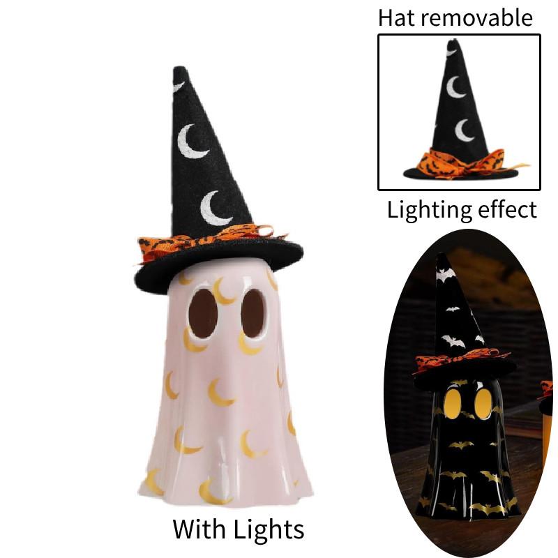 

Ghost Halloween Lamp Witch Hat Ornament Home Furnishing Decorate Party Prop розовый
