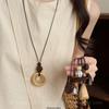 Wood Rhyme Leisure Wind: Summer Bohemian Wooden Necklace - New Chinese Style Clavicle Chain for Women, Retro Holiday Accessory.