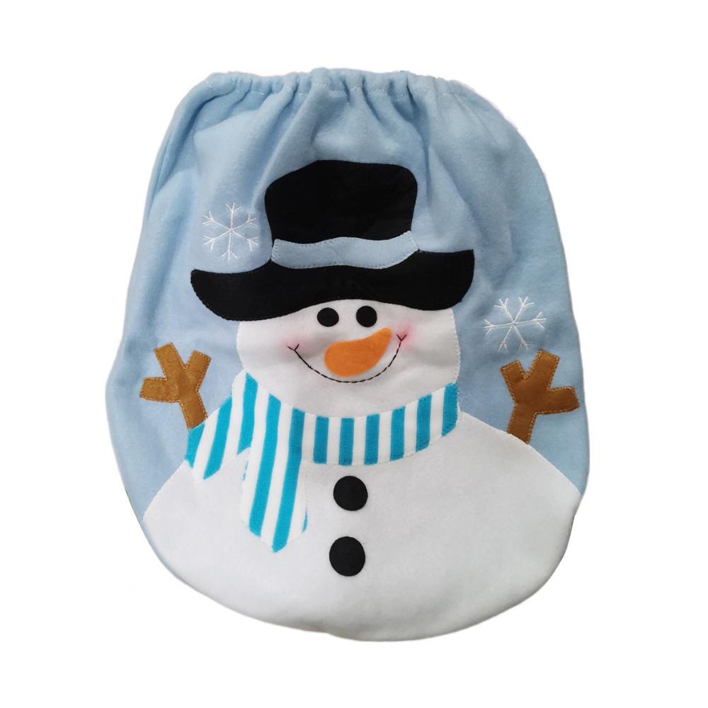 

Чехол на сиденье для дома Крышка для унитаза для ванной Снеговик Украшение Рождество синий