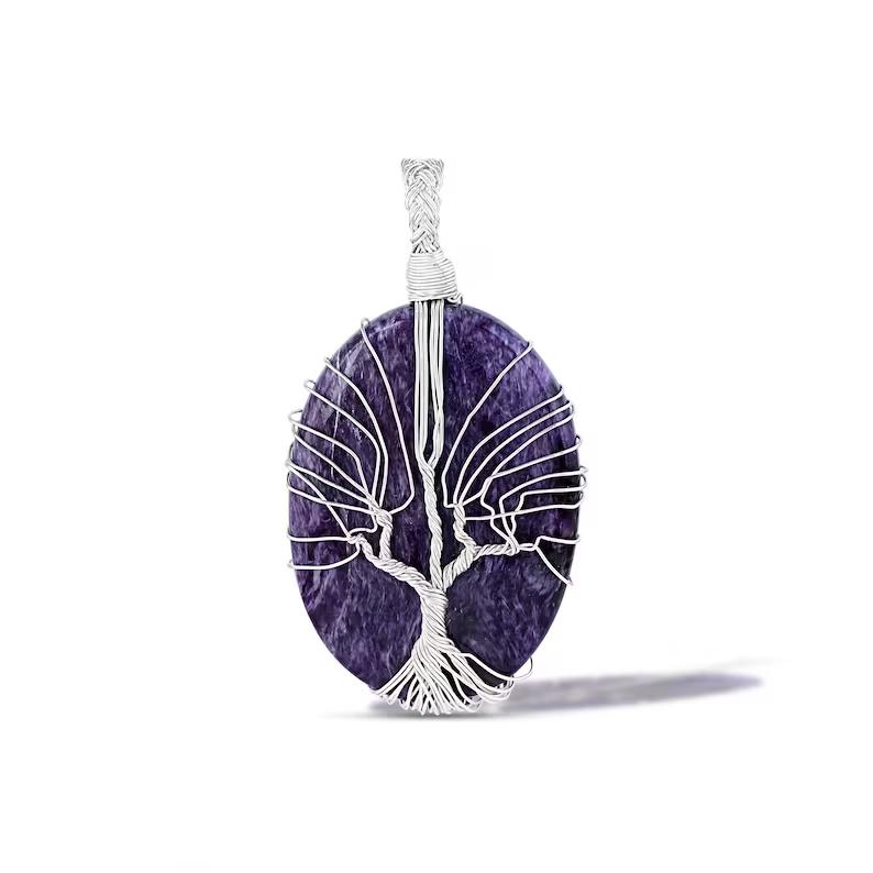 Charoite Pendant Top Quality Gemstone Pendant 925 Sterling Silver Pendant