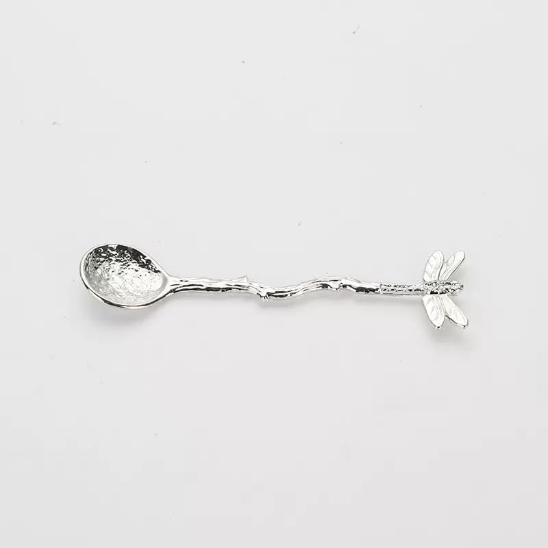 2pc gold and silver Dragonfly Spoon Teaspoon Stainless Steel Tableware Creative Sugar,Tea Spoons Stir Bar,Coffee Long Handle