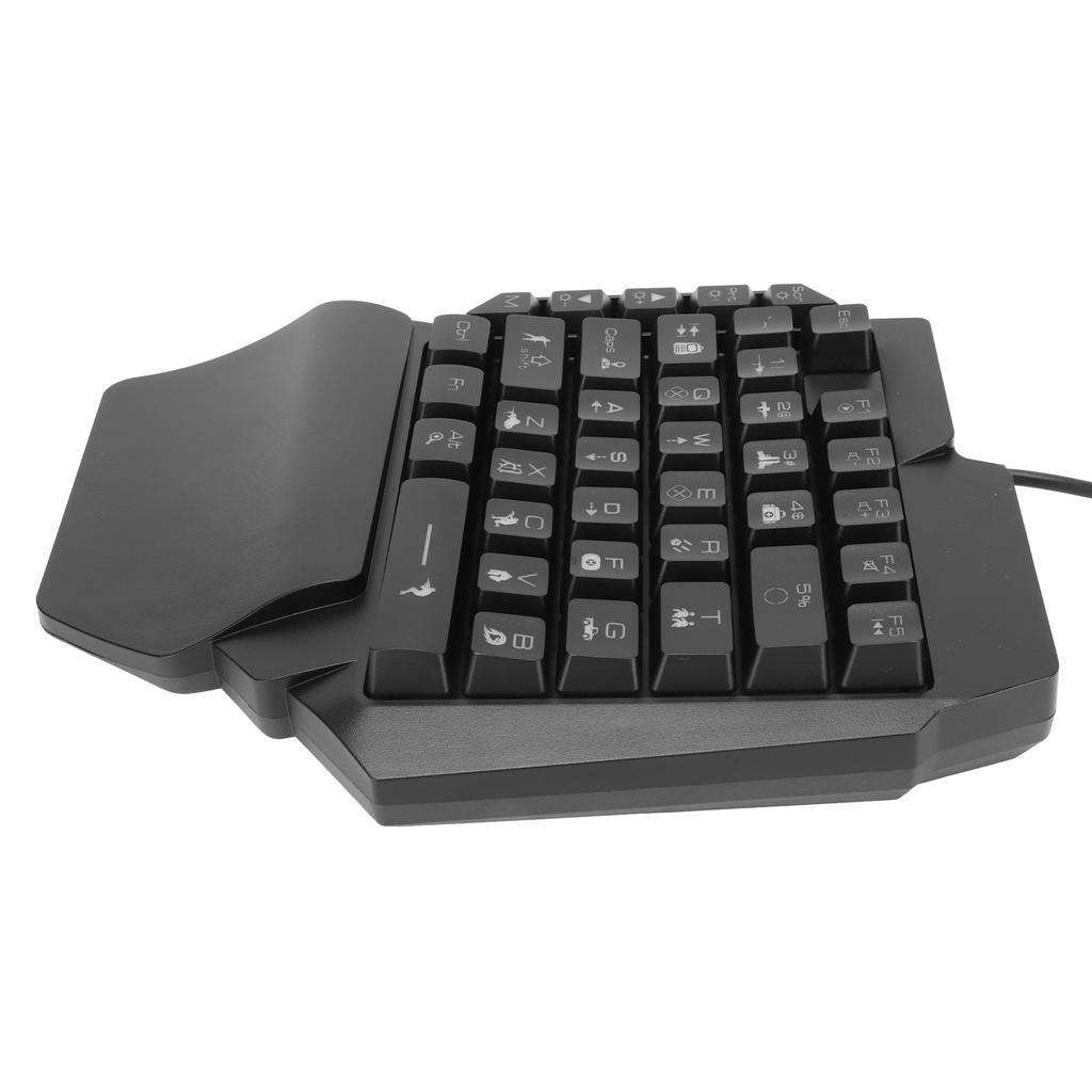 One Handed Gaming Keyboard USB Ergonomic Design RGB Backlit Plug and Play Half Keyboard for Computer Gaming