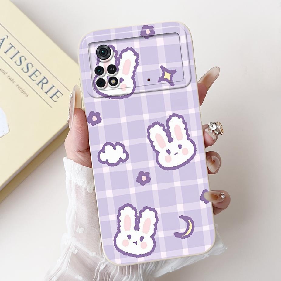 For Xiaomi Poco M4 Pro 4G Case Cute Rabbit Cartoon Cover Shockproof Phone Cases For Xiaomi Poco X4 Pro PocoM4 Pro 5G Soft Fundas