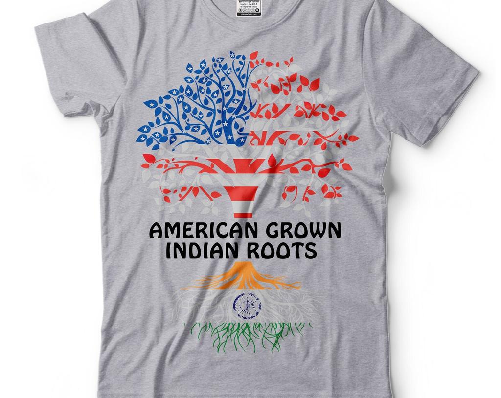 American Grown Indian Roots Shirt: India Flag Unisex Tee