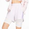 Li Ning Fitness Series Quick-Dry Color Block Letter Loose Sports Shorts Women Shorts Light-Mist-Purple AKSS356-3
