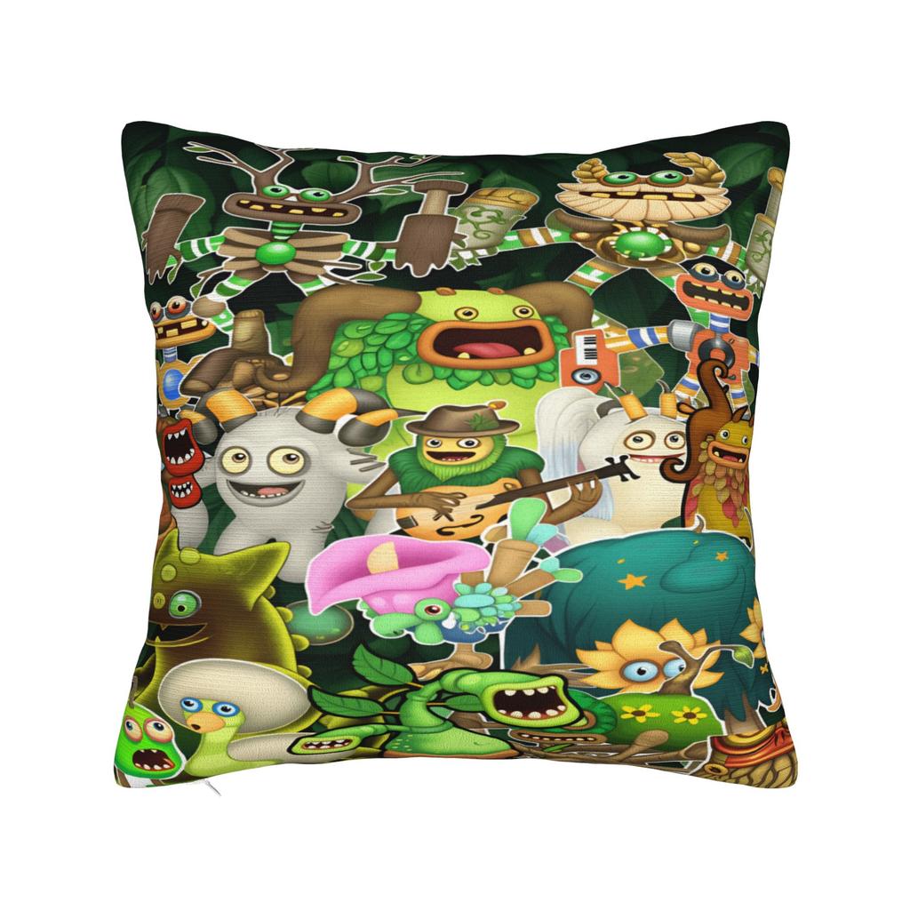 My S-Singings M-Monsters Pillow Case Kawaii Pillow Cover Graphic Pillowcases For Living Room Sofa