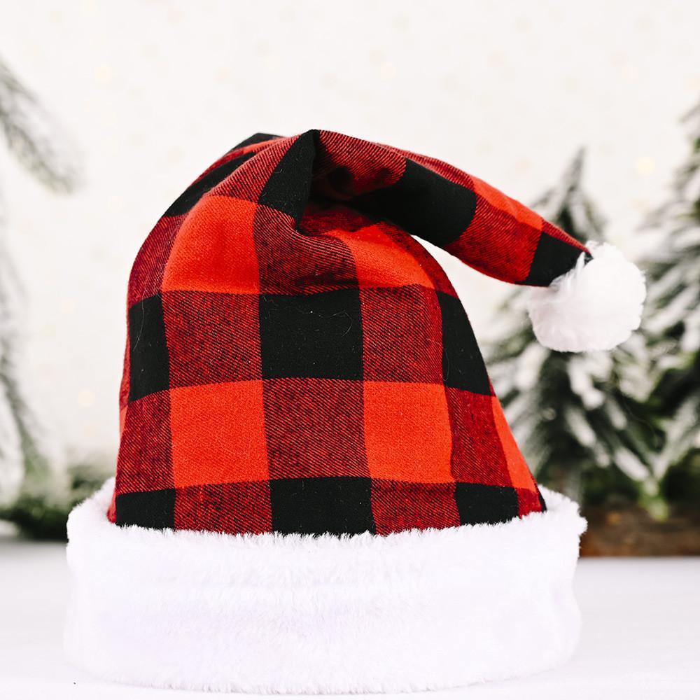 

Adult Christmas Unique Hat In Red And Black Checkered Design For Holiday Cheer