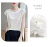 2026 Spring Women's Puff Sleeve Knit T-Shirt - Solid Color, Round Neck