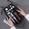 Large Capacity Leather Canvas Men Wash Shaving Women Toiletry Storage Waterproof Makeup Travel Organizer Retro Cosmetic Bag 2025