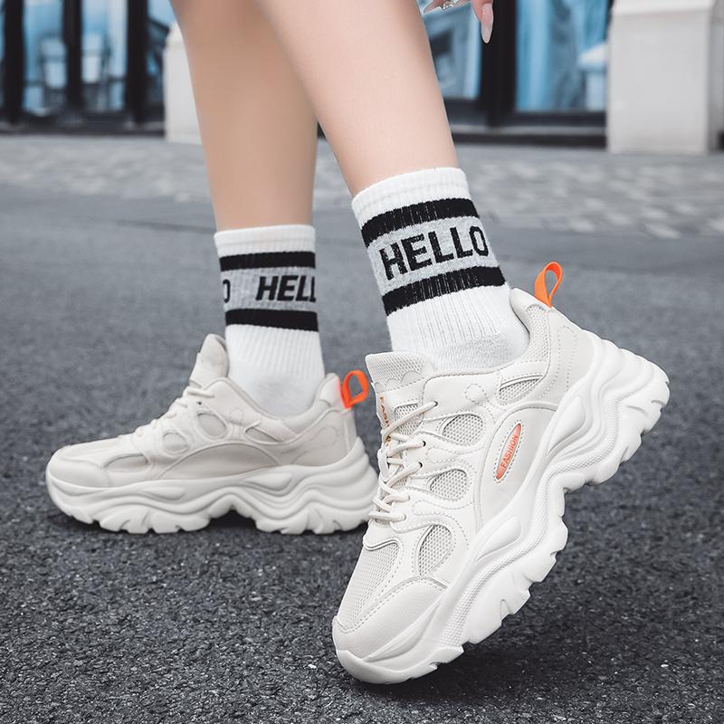 Thick Soled High Heels Women's Spring/autumn Rubber Lightweight Fitness Outdoor Running Shoes