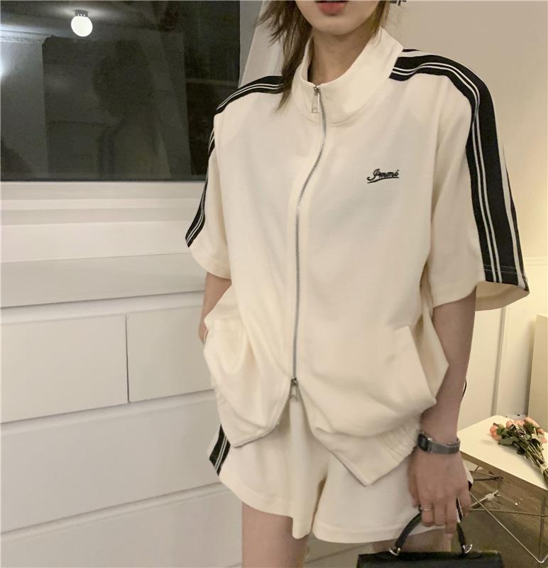 Women's 2024 Summer Striped Cardigan & Shorts Set - Fashionably Casual & Slimming