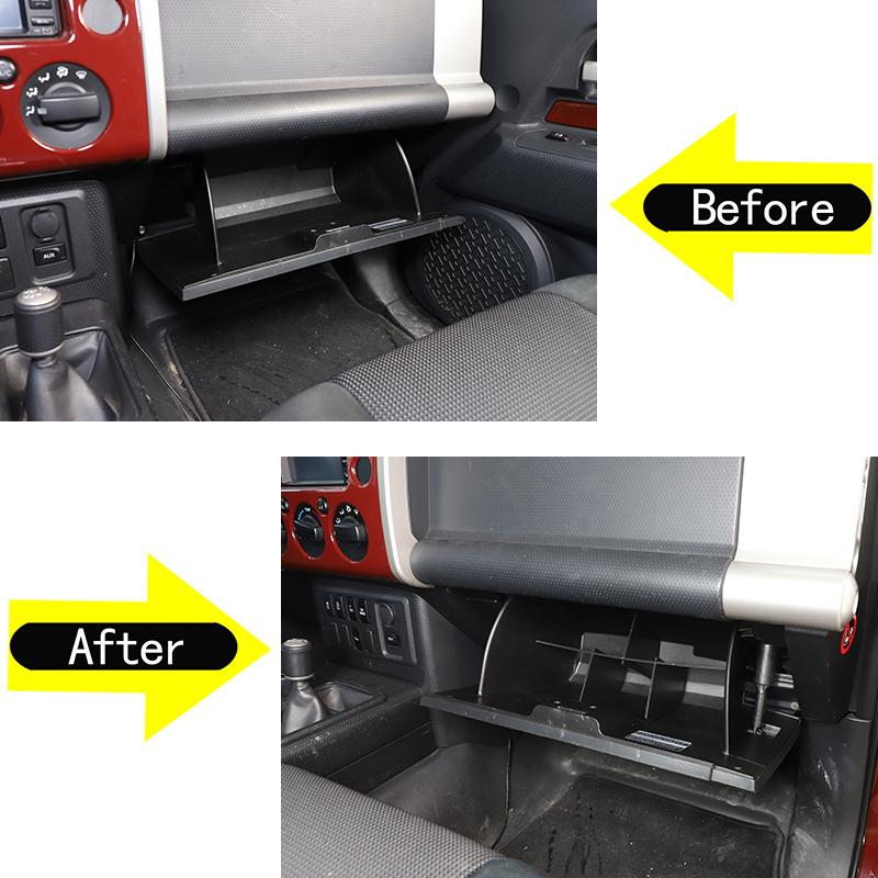 For Toyota FJ Cruiser 2007- ABS Black Glove Box Dividers Organizer ert Box Secondary Storage Car Accessories