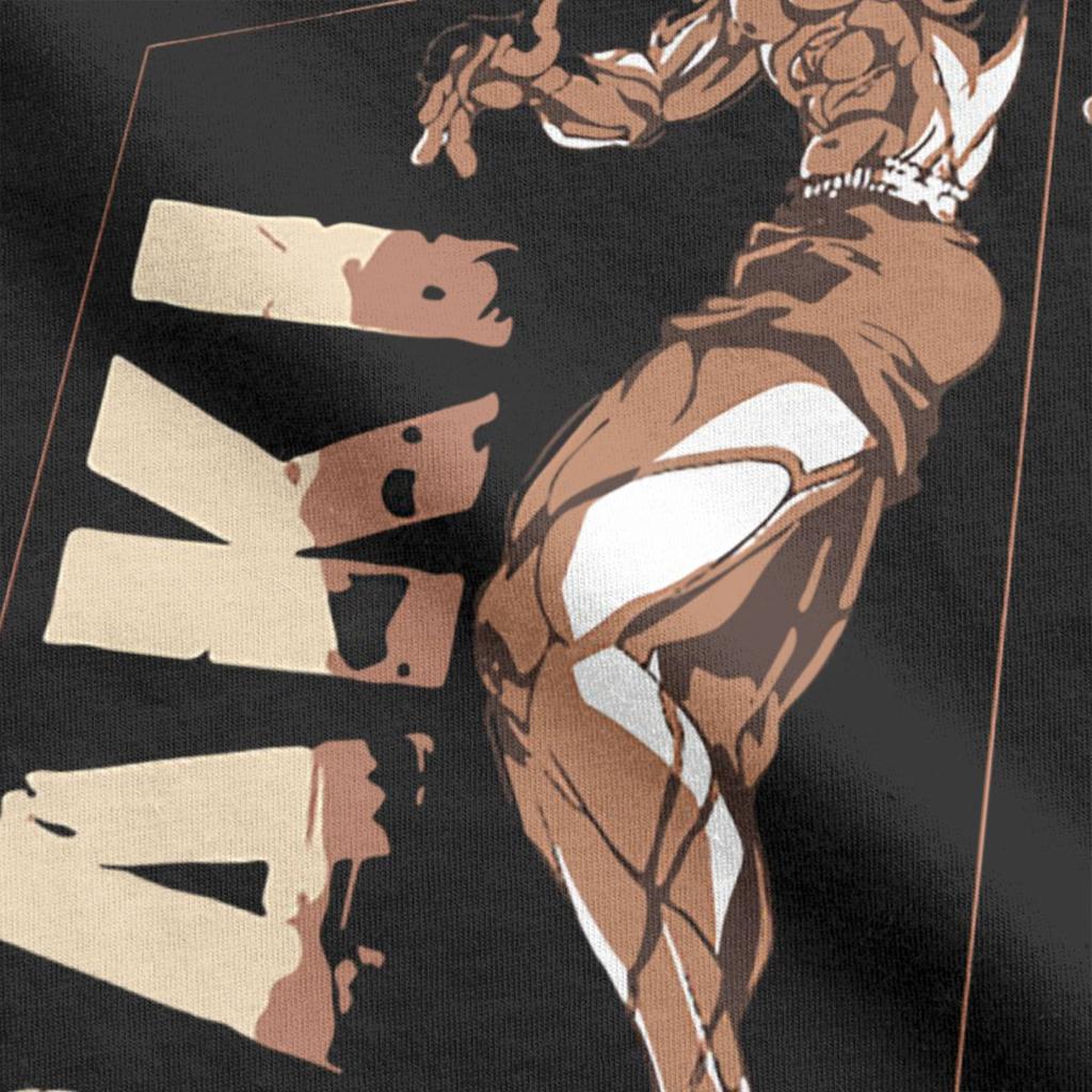 Men's T-Shirts Baki Hanma Grappler Yujiro Vintage Pure Cotton Tee Shirt Short Sleeve Anime T Shirts O Neck Clothes Gift