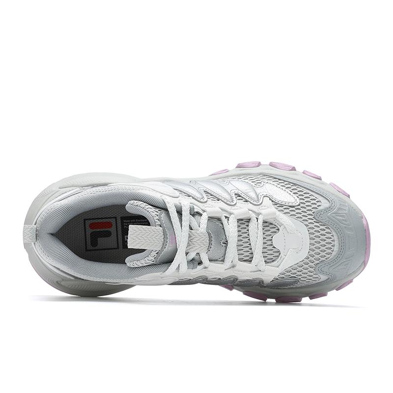 New FILA TRUFFLE Cushioning Abrasion Resistant Breathable Low Top Running Shoes Women's Silver F12W521112FFB