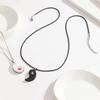 Glowing Heart Pendant Couple Necklace Set Valentine's Day Gift with Tai Chi Design for Friends
