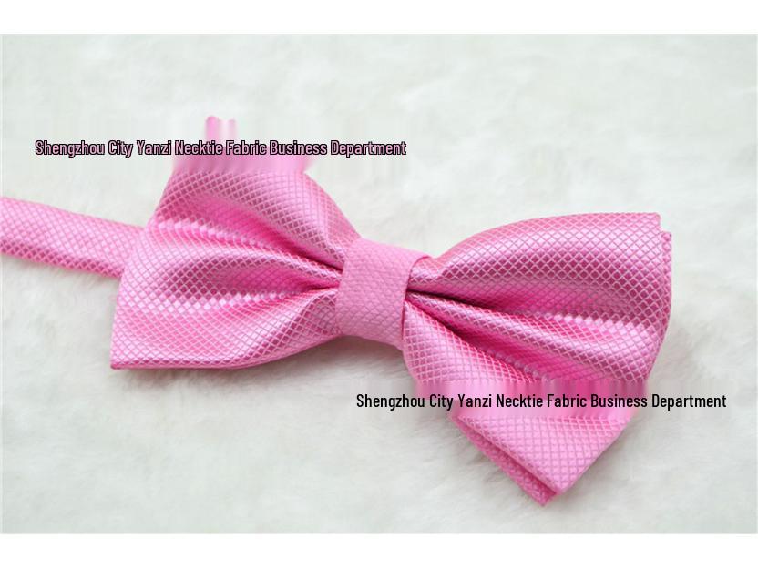 Korean Style Double Layered Solid Color Bow Tie for Men's and Women's Formal or Wedding Wear
