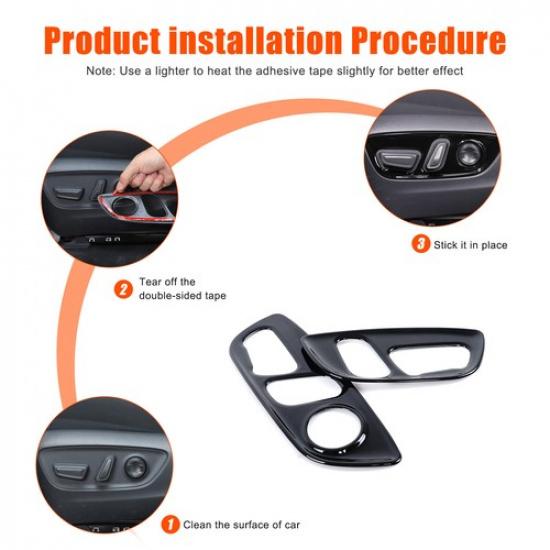 Glossy Black Seat Adjustment Trim For Toyota Land Cruiser Prado LC250 2024+